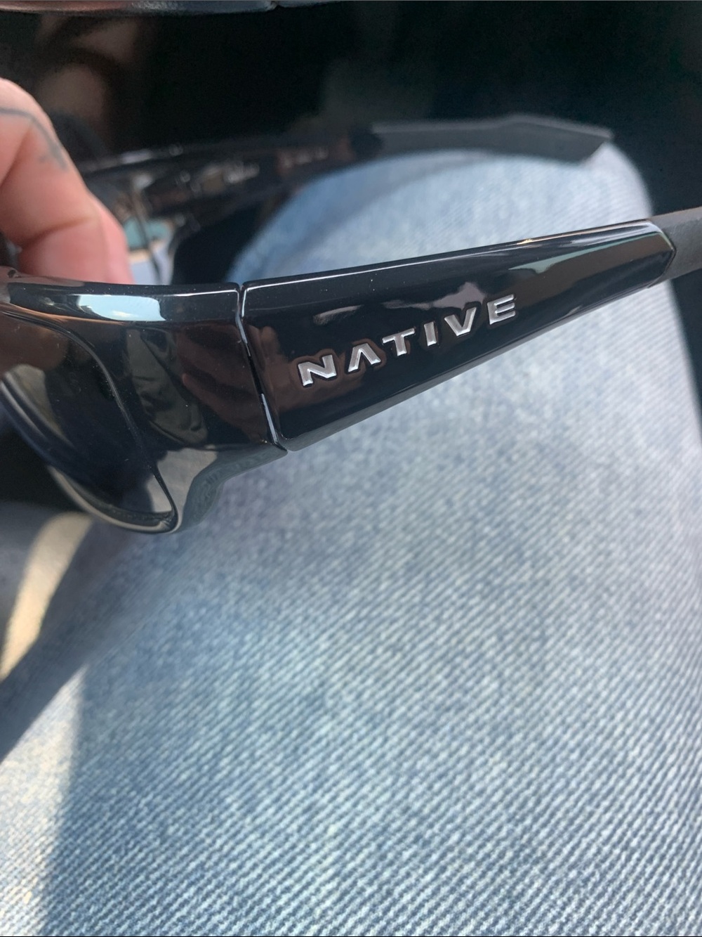 Native Black Men's Sunglasses with Dark Lenses - Picture 2 of 7